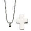 Lex & Lu Stainless Steel Brushed, Pol. Reversible Cross Ash Holder 24'' Necklace - 2 - Lex & Lu