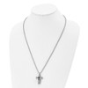 Lex & Lu Stainless Steel Polished Lasered Cross Ash Holder 24'' Necklace - 3 - Lex & Lu