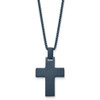 Lex & Lu Stainless Steel Brushed, Pol. Dark Grey IP-plated 22'' Cross Necklace - Lex & Lu
