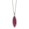 Lex & Lu Stainless Steel Pol. Red Crystal, Preciosa Crystal w/2'' ext Necklace - 2 - Lex & Lu