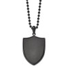 Lex & Lu Stainless Steel Brushed and Pol. Black IP-plated Shield 22'' Necklace - Lex & Lu
