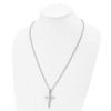 Lex & Lu Stainless Steel Polished Yellow IP-plated Bullet Cross 24'' Necklace - 2 - Lex & Lu