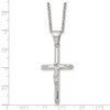 Lex & Lu Stainless Steel Polished 22'' Crucifix Necklace - 3 - Lex & Lu
