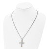 Lex & Lu Stainless Steel Textured & Polished Yellow IP-plated Cross 22'' Necklace - 2 - Lex & Lu