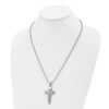 Lex & Lu Stainless Steel Polished and Textured Cross 22'' Necklace LAL6043 - 2 - Lex & Lu