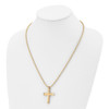 Lex & Lu Stainless Steel Polished Yellow IP-plated Cross 22'' Necklace LAL6051 - 2 - Lex & Lu