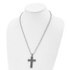 Lex & Lu Stainless Steel Antiqued and Polished Cross 22'' Necklace LAL6054 - 2 - Lex & Lu