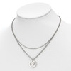 Lex & Lu Stainless Steel Polished 2 Strand Circle and Disc 16.5'' Necklace - 2 - Lex & Lu