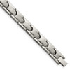 Lex & Lu Titanium Brushed and Polished w/Syn. Germanium 8.5'' Link Bracelet LAL6102 - Lex & Lu