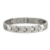 Lex & Lu Titanium Brushed and Polished w/Syn. Germanium 8.5'' Link Bracelet LAL6102 - 3 - Lex & Lu