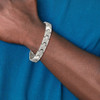 Lex & Lu Titanium Brushed and Polished w/Syn. Germanium 8.5'' Link Bracelet LAL6102 - 4 - Lex & Lu