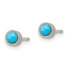 Lex & Lu Titanium Brushed with Turquoise 4mm Stud Earrings - 2 - Lex & Lu