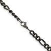 Lex & Lu Titanium Polished 7mm 18'' Figaro Chain Necklace - 3 - Lex & Lu