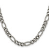 Lex & Lu Titanium Polished 7mm 20'' Figaro Chain Necklace - 2 - Lex & Lu