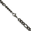 Lex & Lu Titanium Polished 7mm 20'' Figaro Chain Necklace - 3 - Lex & Lu