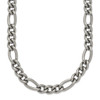 Lex & Lu Titanium Polished 7mm 19.75in Figaro Chain Necklace - Lex & Lu