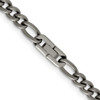 Lex & Lu Titanium Polished 7mm 23.75in Figaro Chain Necklace - 3 - Lex & Lu