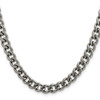 Lex & Lu Titanium Polished 7.5mm 20'' Curb Chain Necklace LAL6149 - 2 - Lex & Lu