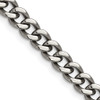 Lex & Lu Titanium Polished 7.5mm 22'' Curb Chain Necklace LAL6150 - Lex & Lu