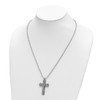 Lex & Lu Titanium Polished/Hammered CarbonFiber Reversible Cross Necklace - 4 - Lex & Lu