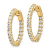 Lex & Lu 14k Yellow Gold Lab Grown Dia SI1/SI2, Round Hoop Safety Clasp Earrings LAL6205 - 2 - Lex & Lu