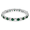 Lex & Lu 14k White Gold Lab Grown Dia. SI1/SI2 G H I & Cr Emerald Eternity Ring- 3 - Lex & Lu