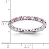 Lex & Lu 14k White Gold Lab Grown Dia. SI1/SI2 & Cr Pink Sapphire Eternity Ring- 5 - Lex & Lu