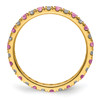 Lex & Lu 14k Yellow Gold Lab Grown Dia. SI1/SI2 & Cr Pink Sapphire Eternity Ring- 2 - Lex & Lu