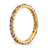 Lex & Lu 14k Yellow Gold Lab Grown Dia. SI1/SI2 & Cr Pink Sapphire Eternity Ring- 4 - Lex & Lu