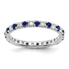 Lex & Lu 14k White Gold Lab Grown Dia. SI1/SI2 & Cr Blue Sapphire Eternity Ring - Lex & Lu