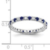 Lex & Lu 14k White Gold Lab Grown Dia. SI1/SI2 & Cr Blue Sapphire Eternity Ring- 5 - Lex & Lu