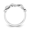 Lex & Lu Sterling Silver White Ice .015ct. Diamond Hearts Ring- 2 - Lex & Lu