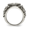 Lex & Lu Stainless Steel Antiqued and Polished Cross Ring- 2 - Lex & Lu
