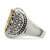 Lex & Lu Stainless Steel w/14k Yellow Gold Accent Antiqued & Polished Eagle Ring- 3 - Lex & Lu