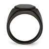 Lex & Lu Stainless Steel Polished Black IP-plated Signet Ring- 2 - Lex & Lu