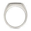 Lex & Lu Stainless Steel Polished with Black Enamel Signet Ring- 2 - Lex & Lu