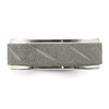 Lex & Lu Stainless Steel Polished and Satin Beveled Edge 8mm Band Ring- 3 - Lex & Lu