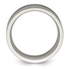 Lex & Lu Stainless Steel Polished and Beaded 7mm Band Ring- 2 - Lex & Lu