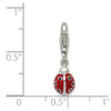 Lex & Lu Sterling Silver Red Enameled Lady bug Charm - 3 - Lex & Lu