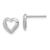 Lex & Lu Sterling Silver w/Rhodium Diamond Heart Post Earrings LAL24784 - Lex & Lu