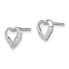 Lex & Lu Sterling Silver w/Rhodium Diamond Heart Post Earrings LAL24784 - 2 - Lex & Lu