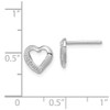 Lex & Lu Sterling Silver w/Rhodium Diamond Heart Post Earrings LAL24784 - 4 - Lex & Lu