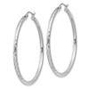 Lex & Lu Sterling Silver w/Rhodium 2.5mm D/C Hoop Earrings LAL24789 - 2 - Lex & Lu