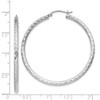 Lex & Lu Sterling Silver w/Rhodium 2.5mm D/C Hoop Earrings LAL24789 - 4 - Lex & Lu