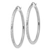 Lex & Lu Sterling Silver w/Rhodium 2.25mm D/C Hoop Earrings LAL24793 - 2 - Lex & Lu