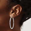 Lex & Lu Sterling Silver w/Rhodium 2.25mm D/C Hoop Earrings LAL24793 - 3 - Lex & Lu