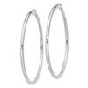 Lex & Lu Sterling Silver w/Rhodium 3mm Round Hoop Earrings LAL24961 - 2 - Lex & Lu