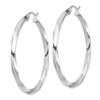 Lex & Lu Sterling Silver w/Rhodium 3.00mm Twisted Hoop Earrings LAL24963 - 2 - Lex & Lu