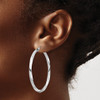 Lex & Lu Sterling Silver w/Rhodium 3.00mm Twisted Hoop Earrings LAL24963 - 3 - Lex & Lu