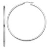 Lex & Lu Sterling Silver w/Rhodium 2mm Square Tube Hoop Earrings LAL24964 - Lex & Lu